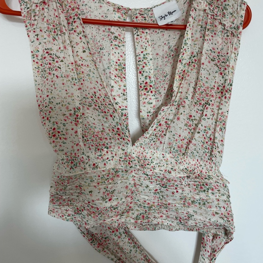 Brown Asymmetrical Sleeveless Bodysuit with Cutout